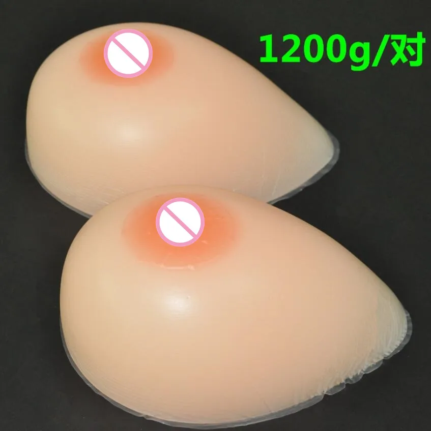 

1200g/pair 36DD/38D/40C Silicone Breast forms Mastectomy Artificial Silicone Fake Breast For Crossdressers And Transvestites