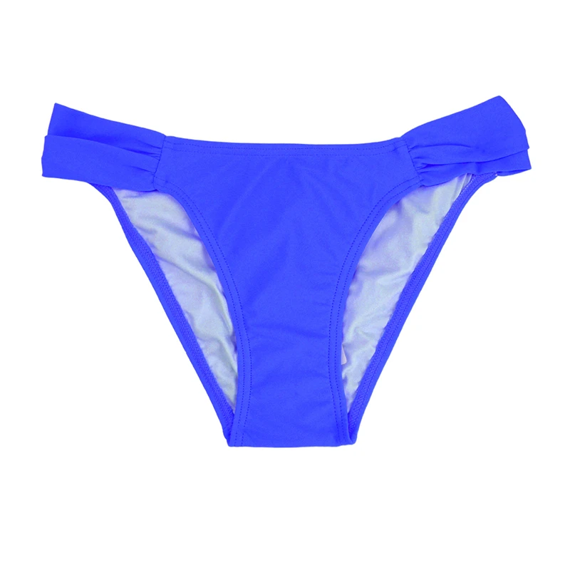 M& M Женский сексуальный купальный костюм с бикини летние купальные плавки однотонные купальники с низкой талией комплект бикини с рюшами с принтом плавки B606 - Цвет: B606E
