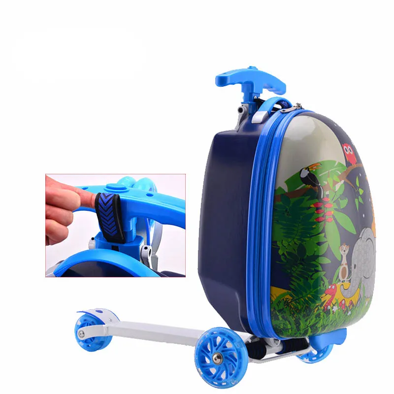 

BeaSumore Children Rolling Luggage Travel Bag ABS Skateboard Cute Cartoon School Bag Kids Suitcase Wheels Student Cabin Trolley