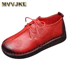 MVVJKE/Модная обувь ручной работы в стиле ретро; женская обувь на плоской подошве из натуральной кожи с мягкой подошвой; мягкая удобная повседневная обувь