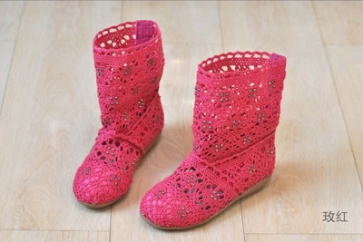 Лето,, детская обувь, ботинки для девочек, детская обувь, дышащие детские ботинки, ажурные ботинки для девочек - Цвет: peach red