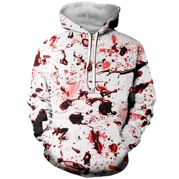 

Plus Size XS-7XL Men Women Hoodies /Tees Outerwear Harajuku Hipster Pullover Blood Splatter 3D Print Crewneck Sweatshirt