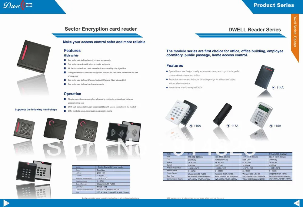 DWE CC RF EM-ID rfid считыватель+ 125 кГц rfid считыватель карт+ wiegand 26 выход считыватель контроля доступа