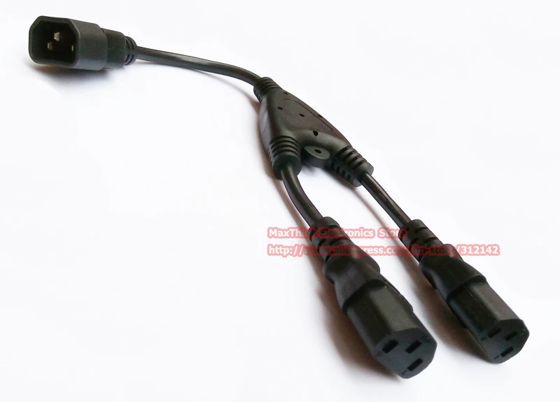 Calvas IEC Male/Female Power Splitter Y Cable 5pcs, C14 Male to 2 X C13 Female Splitter Power Cord Calvas IEC Male/Female Power Splitter Y Cable 5pcs, C14 Male to 2 X C13 Female Splitter Power Cord