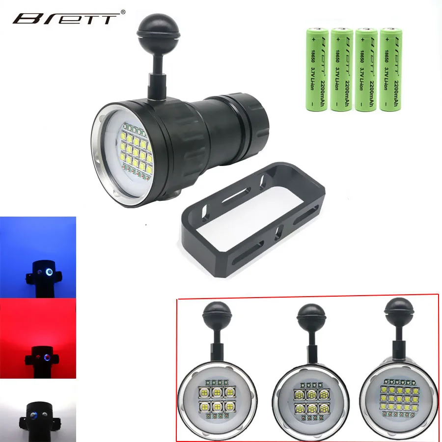 Beste Onderwater 100 M Waterdichte Led Duiken Tactische Zaklamp 20000Lumen 6x XHP90 Fotografie Video Vulling Licht Met 18650 Charger