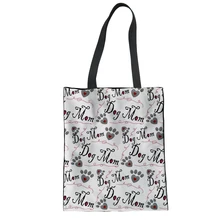 FORUDESIGNS Женская многоразовая Холщовая Сумка с принтом собачьей кости, повседневная сумка для покупок, женские сумки через плечо, складные пакеты для продуктов