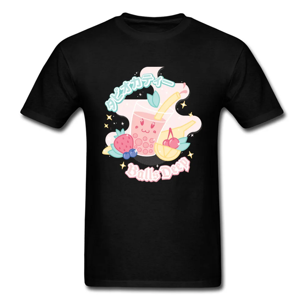 T Shirt Bubble Tea Summer/Autumn Funny Hip hop Short Sleeve 100% Cotton Crew Neck Mens T Shirt Hip hop Tops & Tees Bubble Tea black