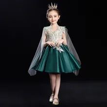 Для девочек элегантный сетки Рождество Праздничное платье дети сетка принцессы бальное платье для девочек-подростков свадебное вечернее платье на день рождения Q68