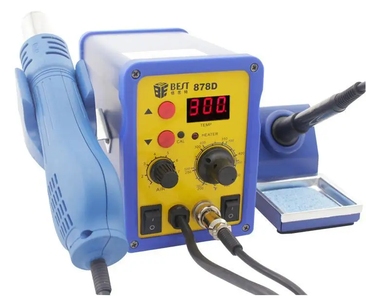 BEST 878D SMD soldering station hot air gun and soldering iron 2 IN 1