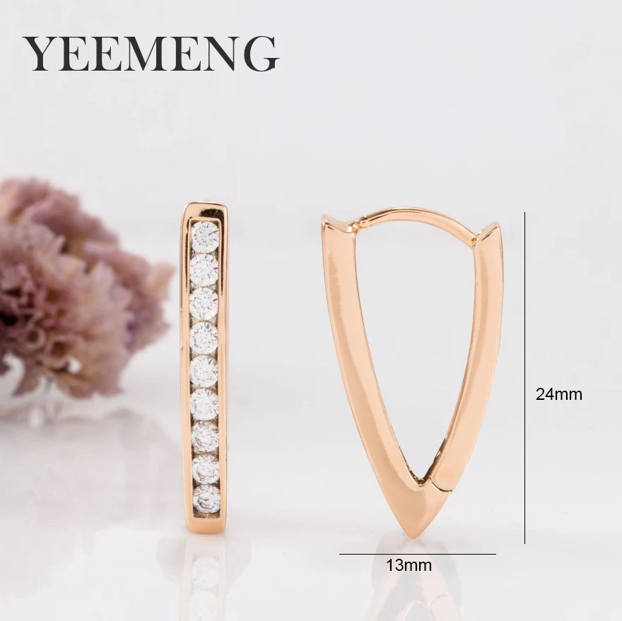 Серьги кольца YEEMENG в форме V женские простые крупные геометрические украшения из