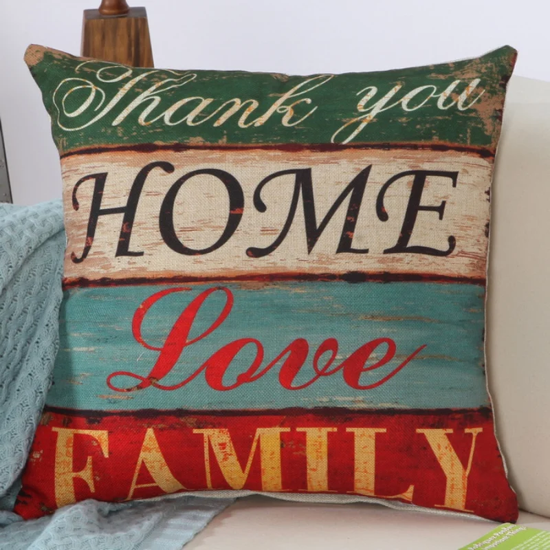 European Style Cushion Home Car Throw Pillows Cases Cotton and Linen Pillows Decorative Pillows ...