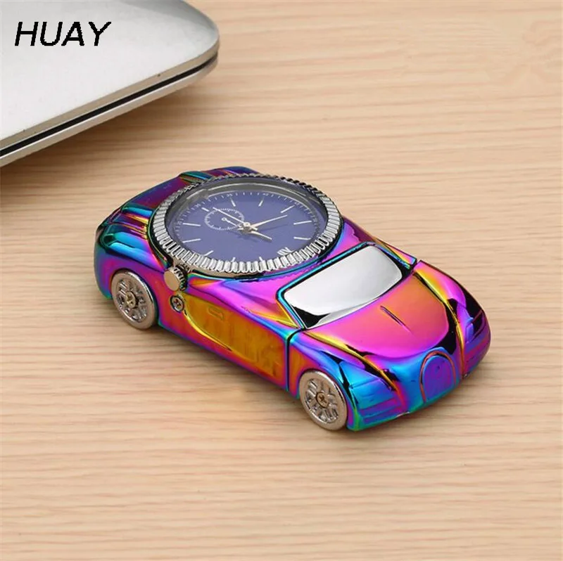 

Cigarette Lighter Watch men Car model steel toys Quartz watch collection cool Flameless Watch USB Charging lighter Clock 1pcs