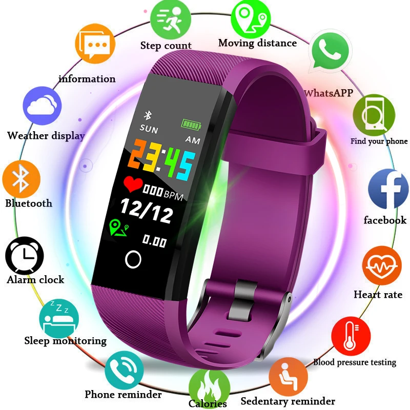 

BANGWEI 2019 New Smart Watch Women Men Sport Watch Heart Rate Monitor fitness tracker IP67 Waterproof Watch for Android iOS