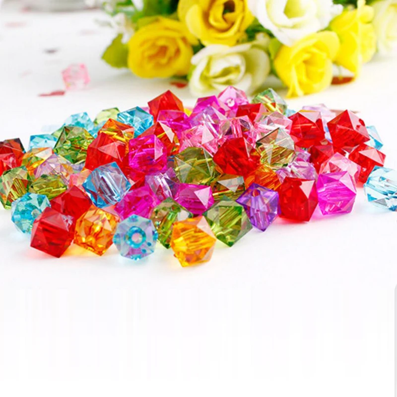

New Colorful 300pcs/lot Transparent Acrylic Beads 10mm Bead for DIY Home Curtain Jewelry Decorations