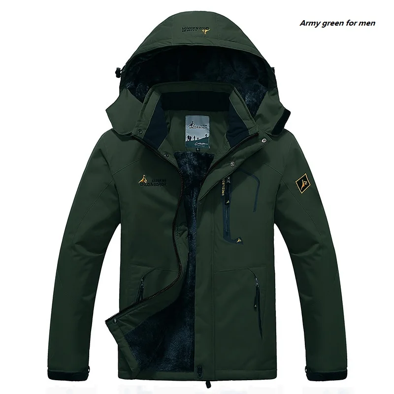 Зимняя водонепроницаемая куртка, Мужская ветровка, флисовая куртка для дождливой погоды, уличное теплое пальто, походные, лыжные куртки