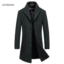 New winter arrival style men boutique business casual woolen overcoat men’s single button solid slim trench jacket size M-3XL