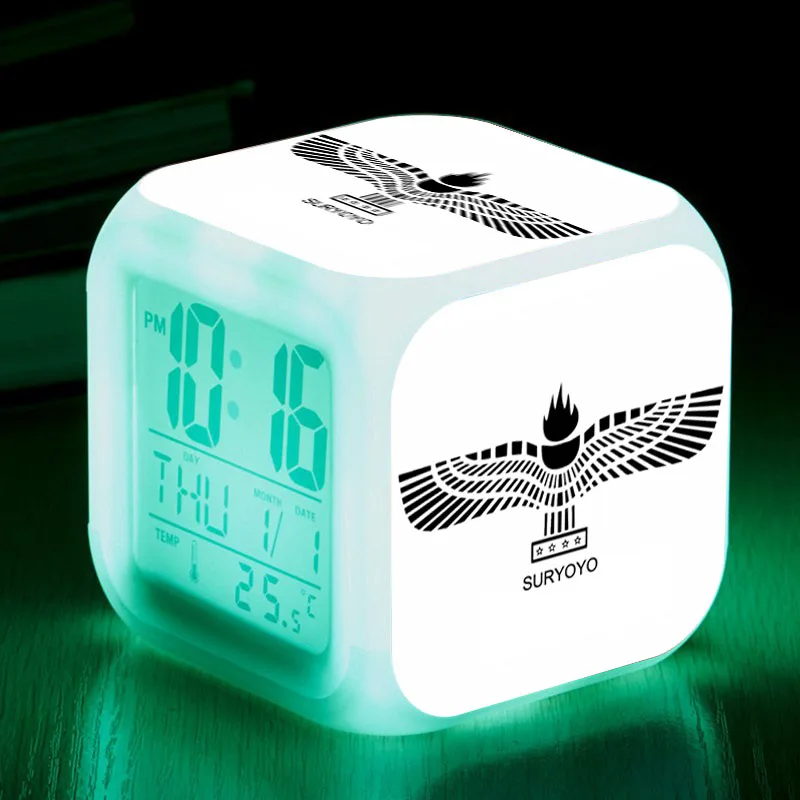 LCM23 Snoozing/календари reloj despertador ночник 7 цветов Вспышка светодиодные цифровые часы будильник с термометром электронные настольные часы - Цвет: LCM23