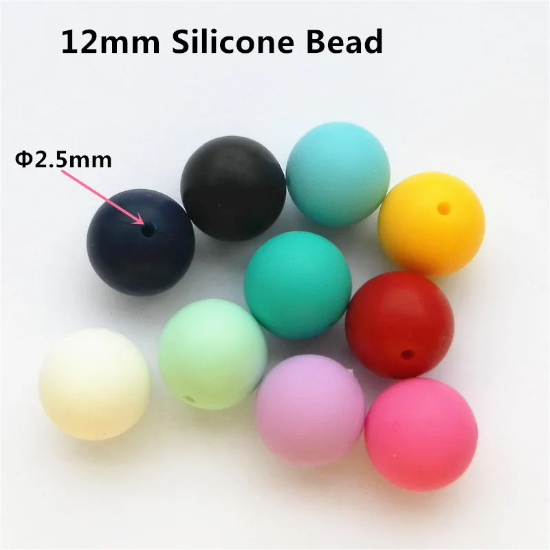 Chenkai Livre Silicone Bebê Chupeta Mordedor Contas Faça Você Mesmo Pulseiras Jóias Acessórios 100 Pçs 12mm Bpa 2 Mamãe e Bebê