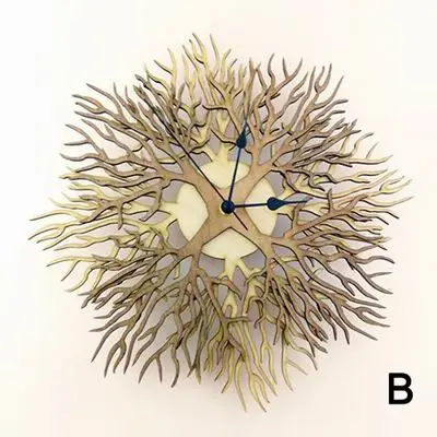 Древо жизни настенные художественные настенные часы священное дерево деревянные настенные часы зеленая жизнь 3D художественные настенные часы современное новое поступление подвесные часы - Цвет: B