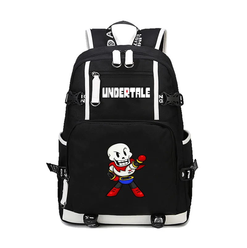 Рюкзак с USB принтом в виде аниме Undertale на молнии для ноутбука школы путешествий