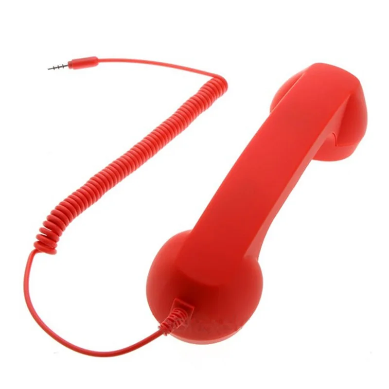 3,5 мм аудио разъем регулятор громкости ретро поп-телефон динамик для трубки микрофон телефонный звонок приемник для iPhone 4 4S 5 6 Android IOS Телефон - Цвет: Красный