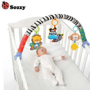

Newborn Crib Bed Hanging Bell/Rattles Toys Plush Lion/Monkey/Zebra Animal Clip Infant Baby Dolls For 0-2 Years Kids 88 N