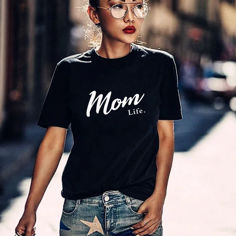 

Harajuku Mom Life Shirt Mothers Day Gift Womens T Shirt Mom Life Tee Graphic Tees summer casual Female Tops drop ship