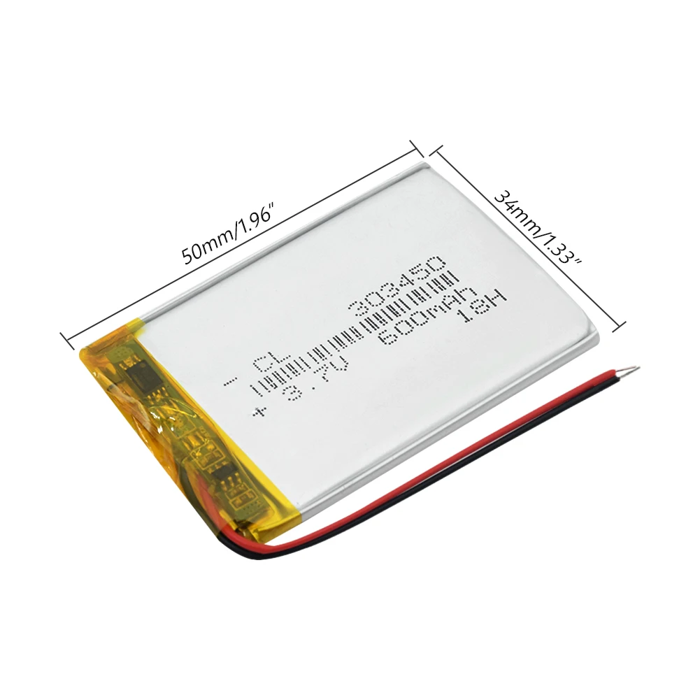 Перезаряжаемая батарея 3,7 V 600mAh 303450 литий-полимерная литий-ионная батарея Lipo cells для MP3 MP4 gps электрическая игрушка BT гарнитура - Цвет: 1 Pc