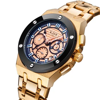 

6.11 Mens Watches Top Brand Luxury Multifunction Gold Wrist Watch Six-pin Display Waterproof Quartz Watch Sport Watch Men Watch