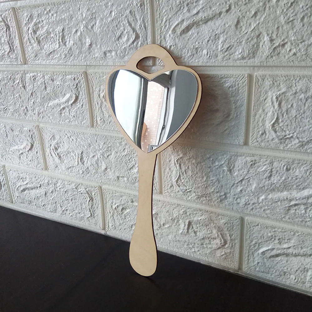 

Nordic Wooden Mirror Cartoon Butterfly Rabbit Baby Kids Room Decor Handle Mirror P# dropship