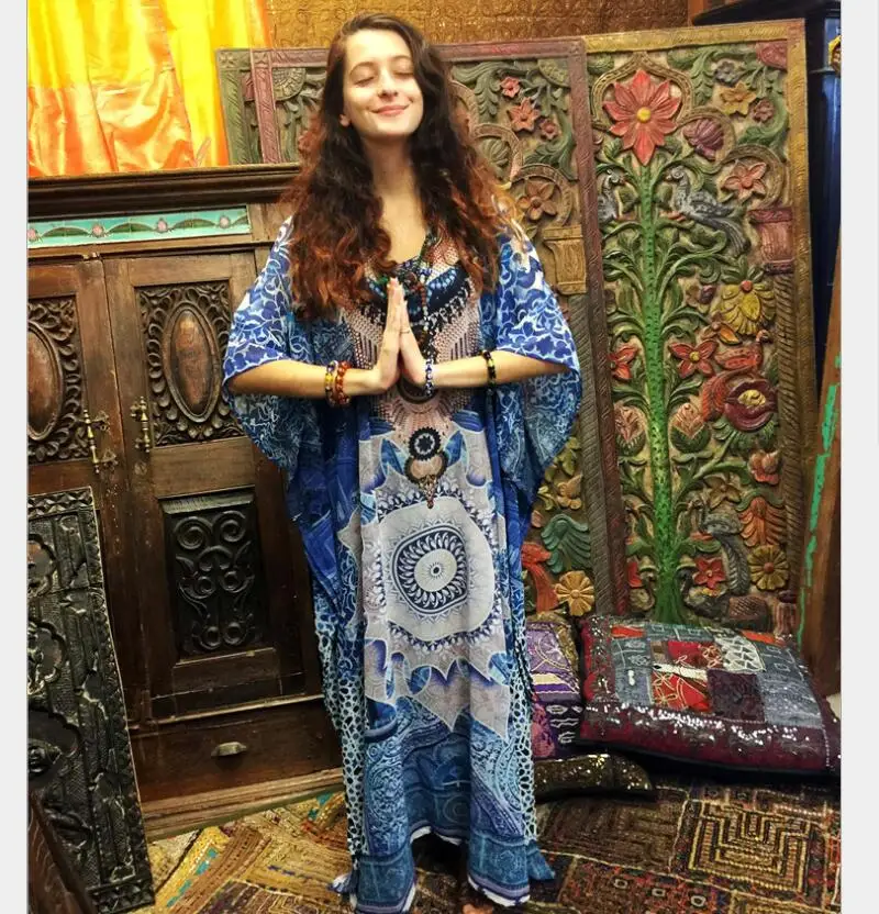 2019 длина до пола курортный кафтан Пляжная накидка resortwear loungewear Макси платья