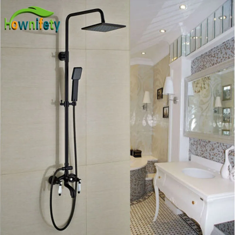 ORB Bathtub Tub Shower Faucet Set LED Light Square Shower ...