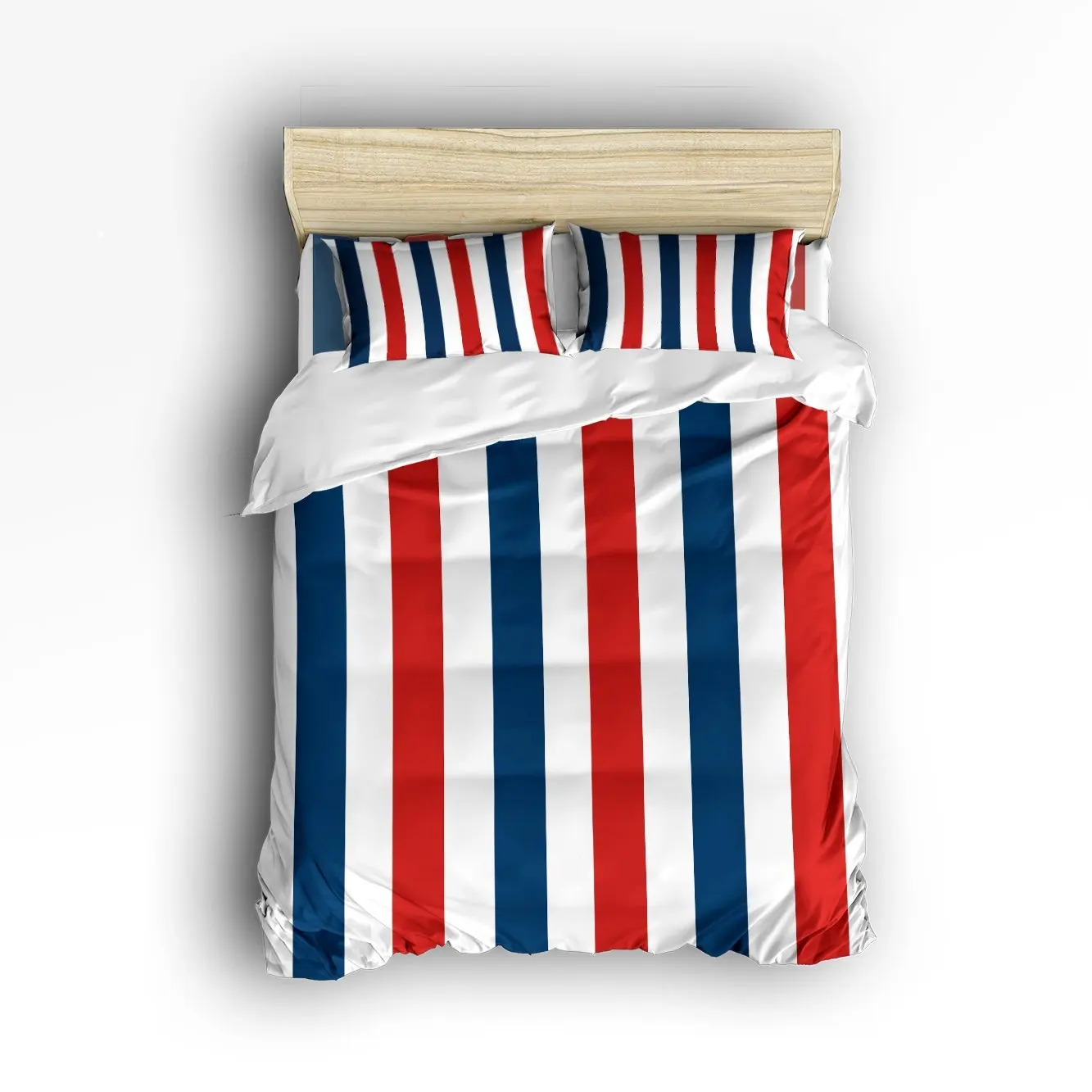 King Size Bedding Set Navy Blue And Red Nautical Stripe Duvet