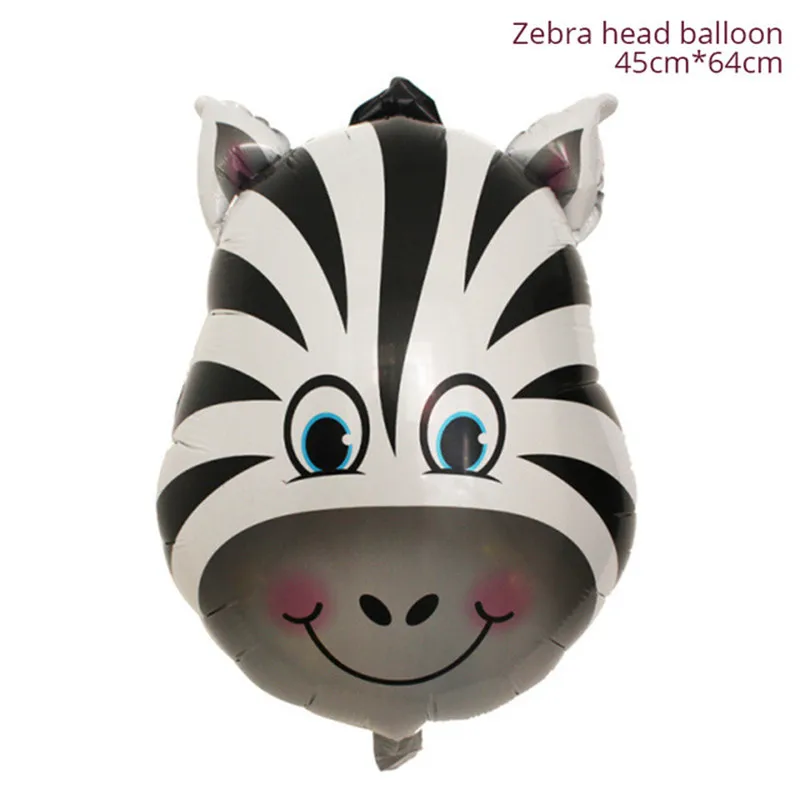 1pcs Zebra Джунгли вечерние для вечеринки в стиле сафари животные, тигр, Лев, обезьяна, Зебра, корова, жираф, гелиевые шары на тему зоопарка, день рождения, украшения для детей - Цвет: 1pcs Zebra