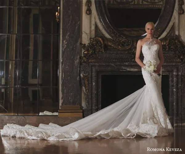 New 2017 Plus Size Mermaid Wedding Dresses Long Train Lace Bodice One Shoulder Unique Wedding Custom