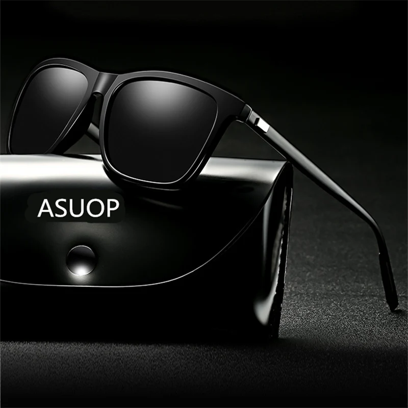 

2019 new square frame polarized men's sunglasses UV400 coated anti-radiation brand ladies sunglasses sports driving sunglasses