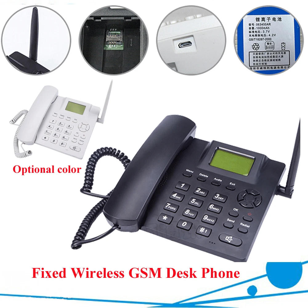 Беспроводной четырехдиапазонный GSM Настольный телефон 850/900/1800/1900 МГц белый цвет
