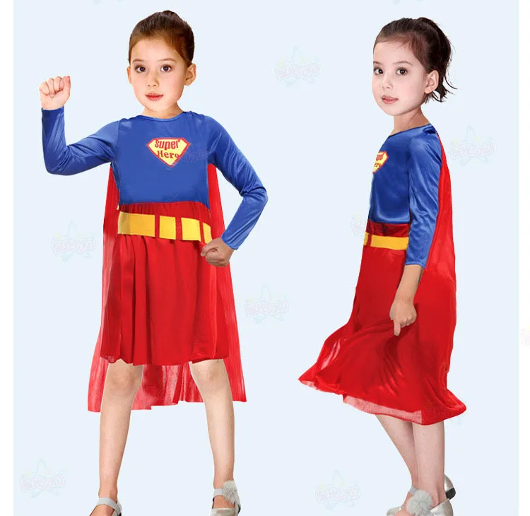 Семья подходящая друг к другу одежда Супермен, Супергерой костюмы для косплея для девочек и мальчиков Одежда для мамы, папы и Хеллоуин маска для карнавала платье SA1359
