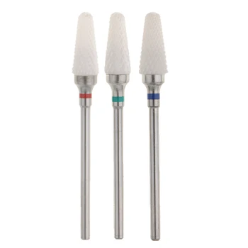 

3Pcs Electric Ceramic Nail Drill Bit for Acrylic Nails, Safety Cuticle Clean Gel Remove, 3/32'' Shank Fine Medium Coarse Grit