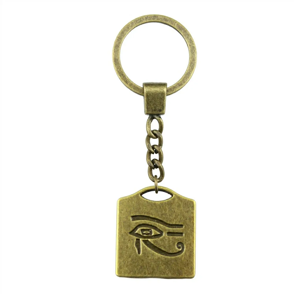 

Men Jewelry Key Chain Party Gift Keychains Dropshipping Jewelry 25x21mm Eye Of Horus Antique Bronze Key Rings