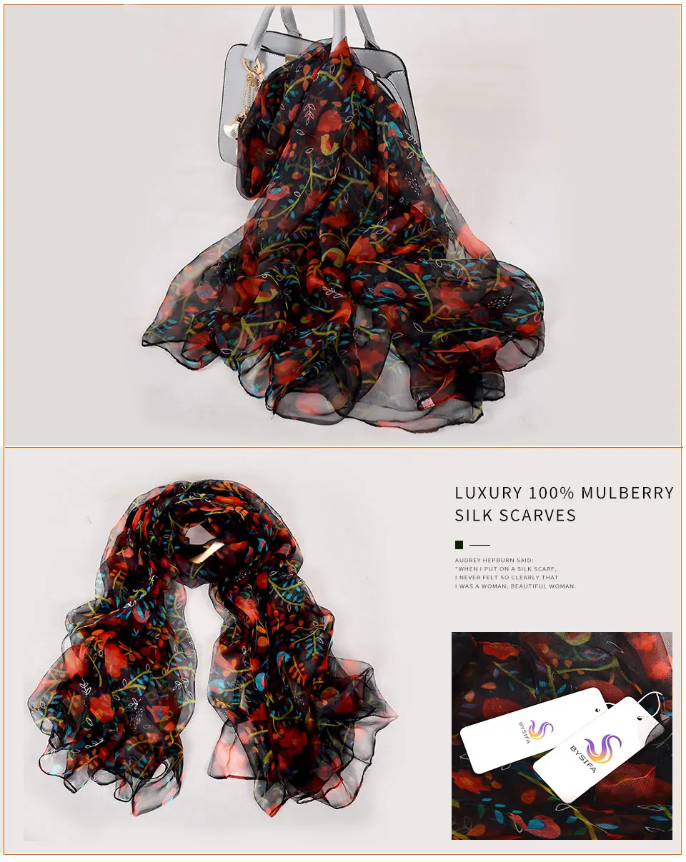 Waliicorners Gold Silk Scarf Hijabs Women Fashion Brand Summer Beach Cover-ups Ladies Navy Blue Neck Scarves 100% Silk Long Scarves 19 HTB1nuz9XynrK1Rjy1Xcq6yeDVXab
