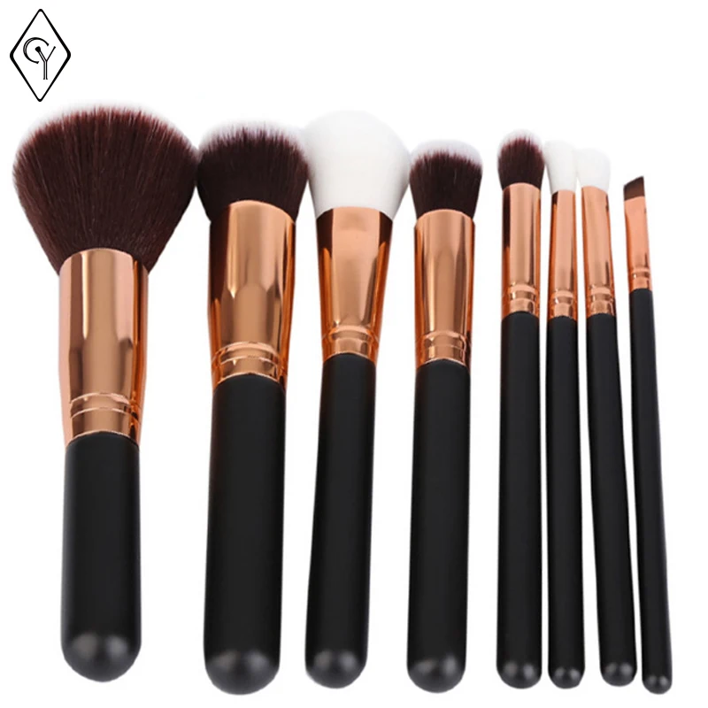 High quality 8pcs Pro Soft Bristles Makeup Brush Set Powder Highlighter