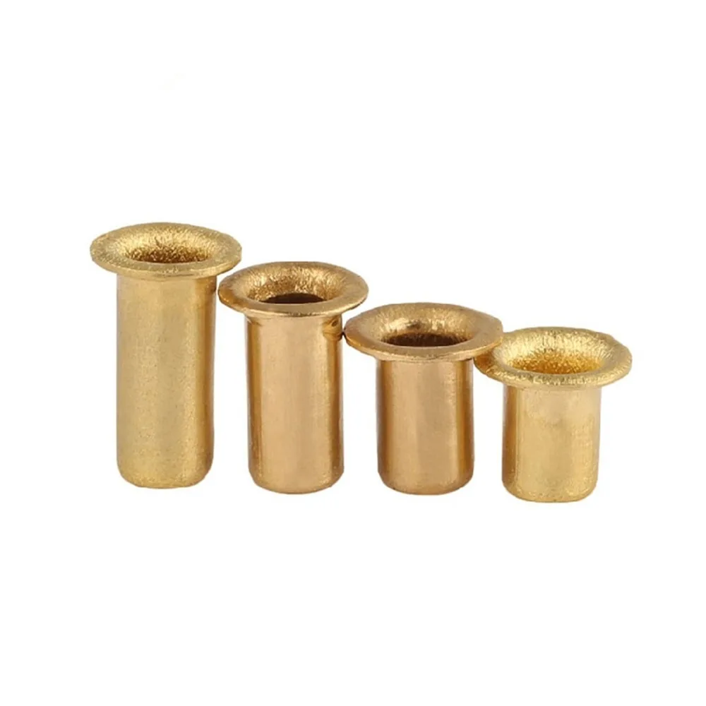 100PCS M5 Brass Eyelet Rivet Nut Through Hole Rivets Hollow Grommet M5