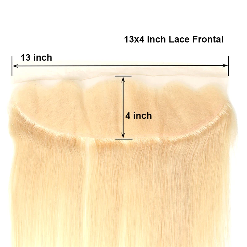 Yolissa волос цвета блонд 613 Кружева Фронтальная застежка с детскими волосами 13x4 предварительно вырезанные прямые волосы уха до уха