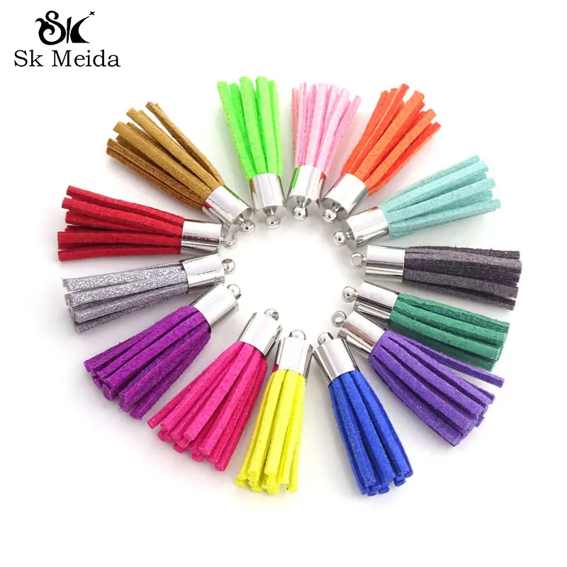 

35mm Mix Colors Tassel Fashion Borlas 100Pcs Pendants For Earrings Making Suede Tassels For Jewelry Diy Keychain Charms Pingente