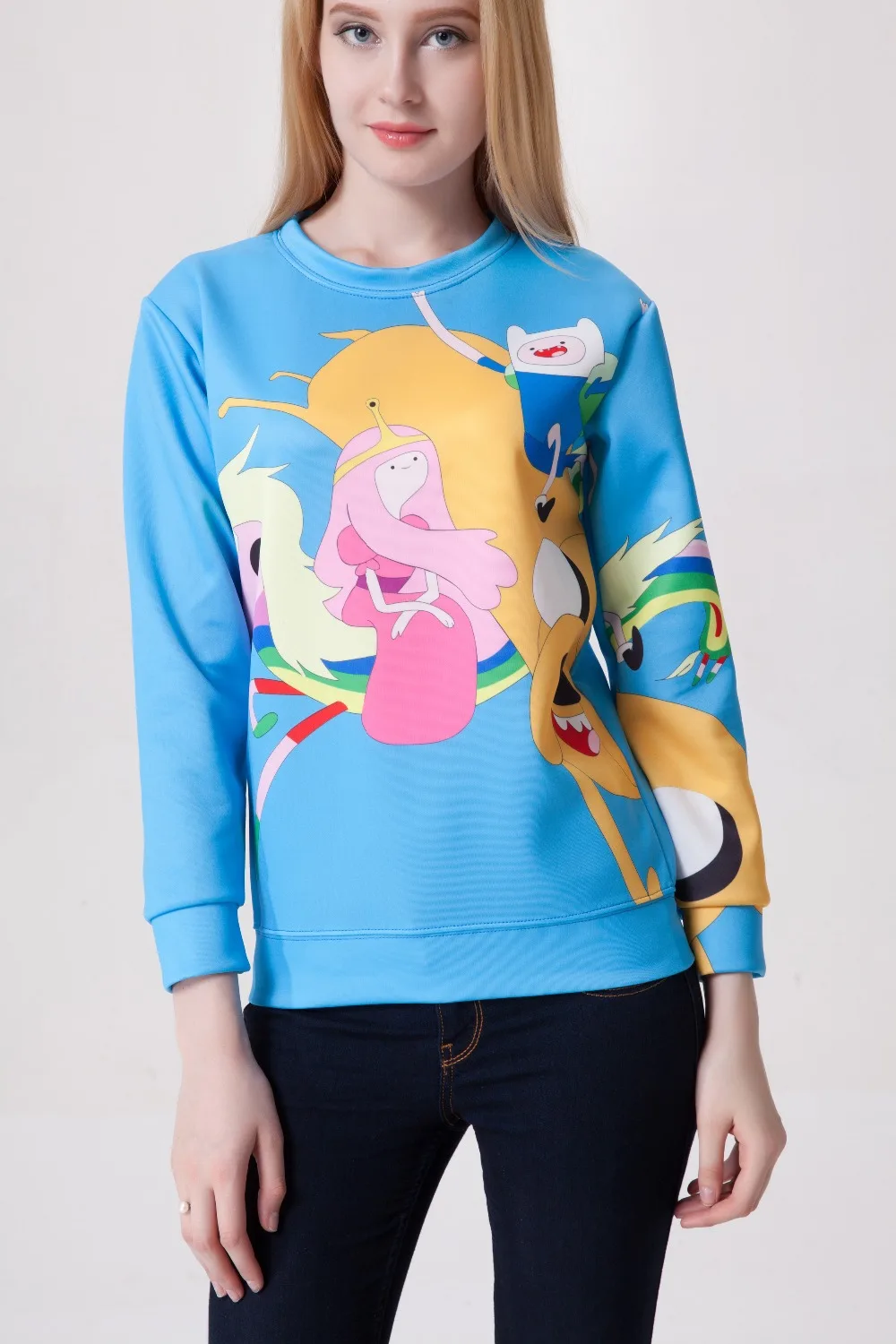 2018 New Wholesale Women 3D Print Casual Sweatshirts Pullover Top Hoodies digital Print Cartoon 