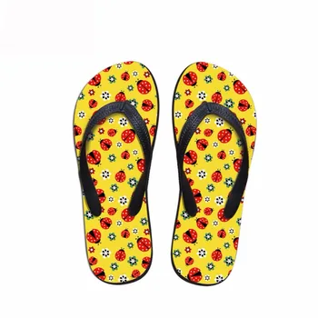

Noisydesigns summer ladies slippers women flip flops platform cute ladybugs print indoor outdoor footwear women's beach sandals