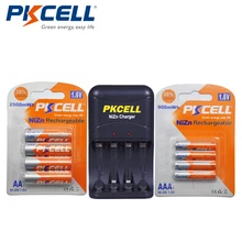 Piles rechargeables ni-zn AA 2500mWh 1.6V + 4 900mWh AAA, chargeur de piles AA/AAA