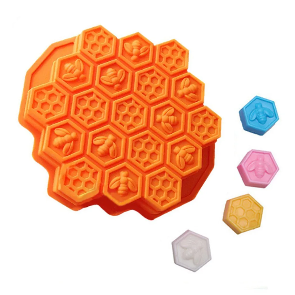 

new Bee Honeycomb Cake Mold 24X21X4.5cm Heat-resistant Mould Soap Silicone Flexible Chocolate Mold Kitchen baking supplies