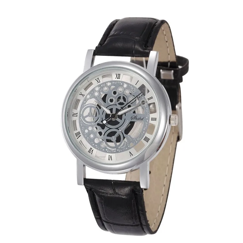 Мужские деловые часы Nibosi кварцевые из искусственной кожи с полым сплавом Montres Homme